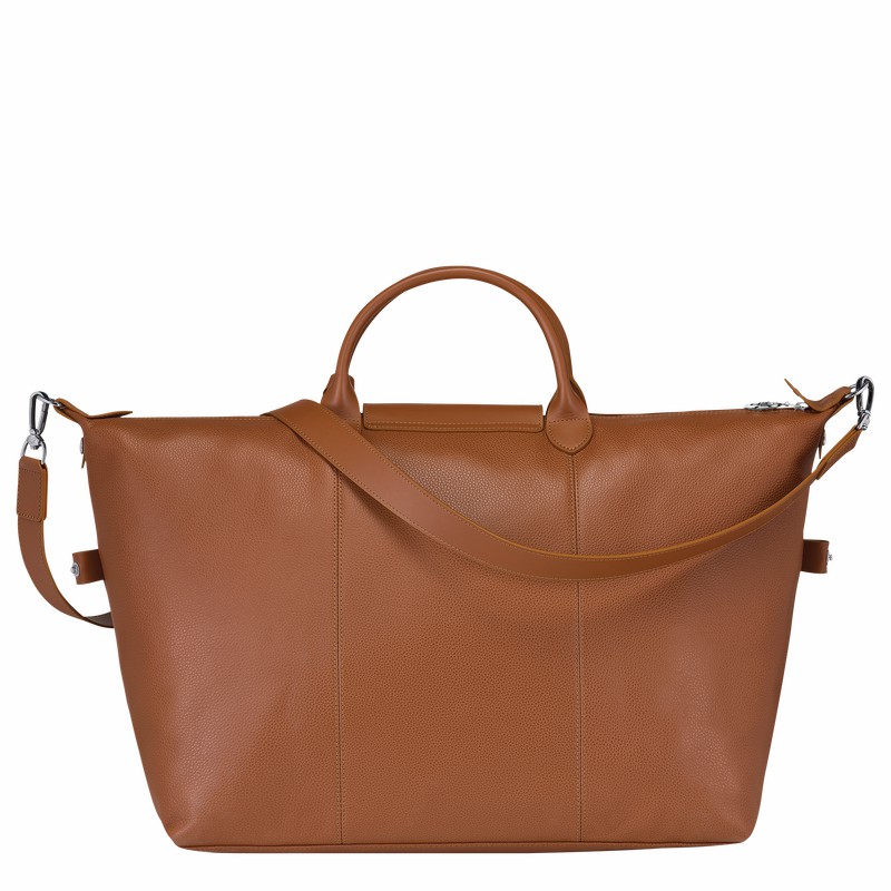 Longchamp Le FOULONNÉ S Travel bag - Leather Caramel | MGBI84390