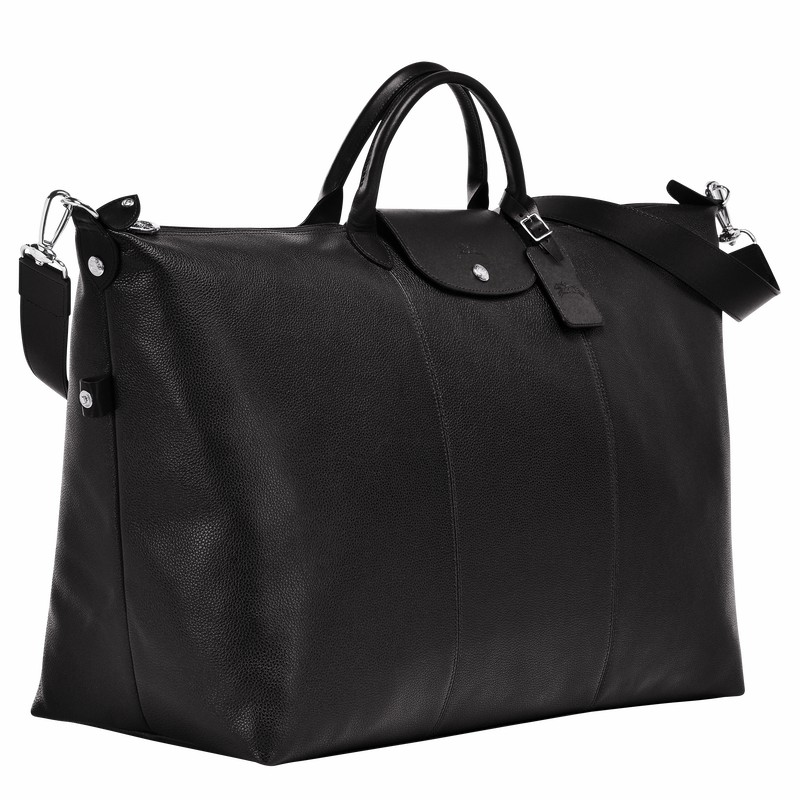 Longchamp Le FOULONNÉ S Travel bag - Leather Black | JGPK60249