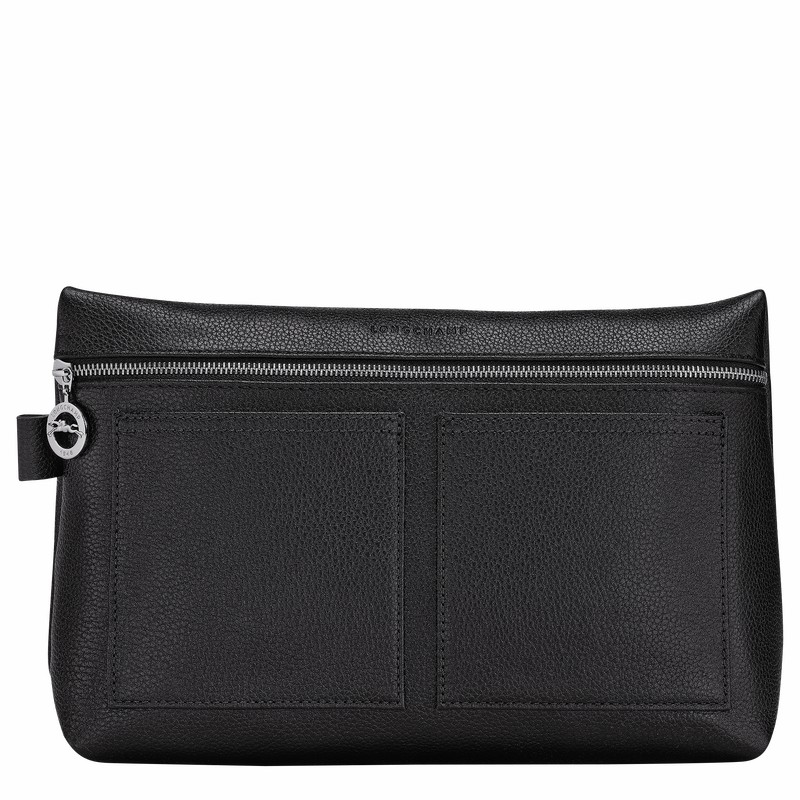 Longchamp Le FOULONNÉ Toiletry case - Leather Black | SAWP85613