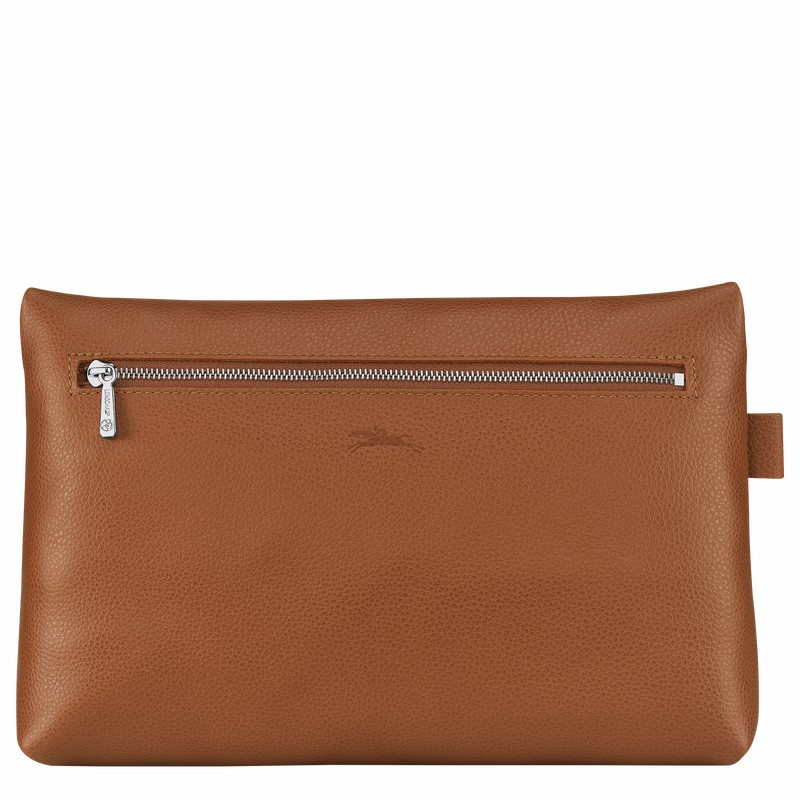 Longchamp Le FOULONNÉ Toiletry case - Leather Caramel | MXPW19036