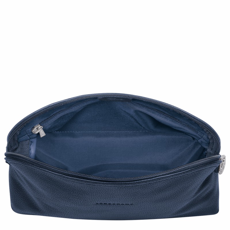 Longchamp Le FOULONNÉ Toiletry case - Leather Navy | BLYS74639