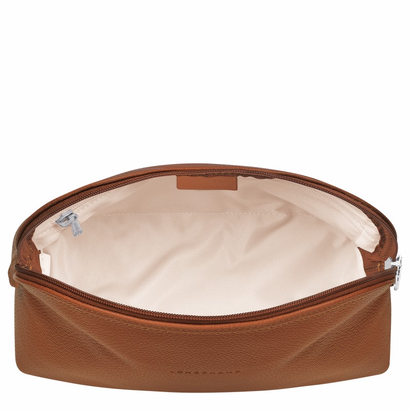 Longchamp Le FOULONNÉ Toiletry case - Leather Caramel | ABJL35472