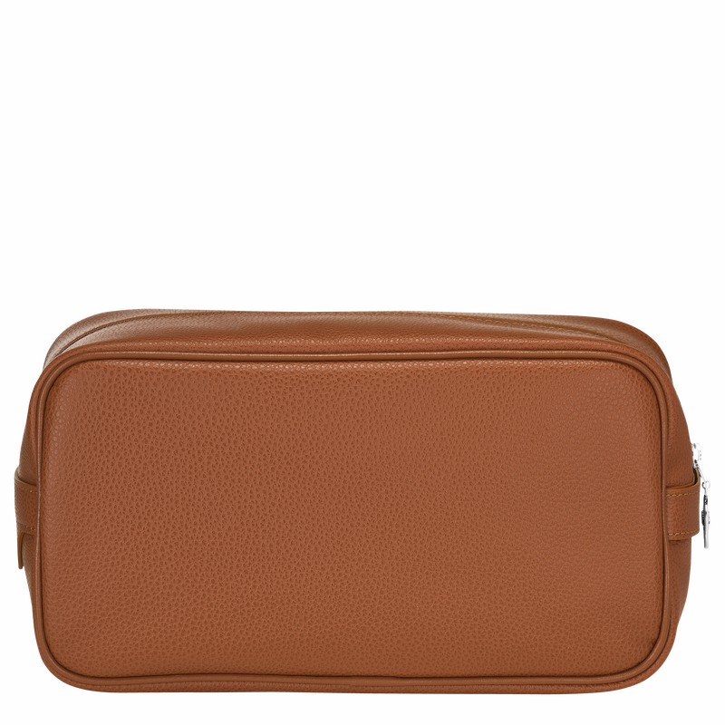 Longchamp Le FOULONNÉ Toiletry case - Leather Caramel | OAFE69138