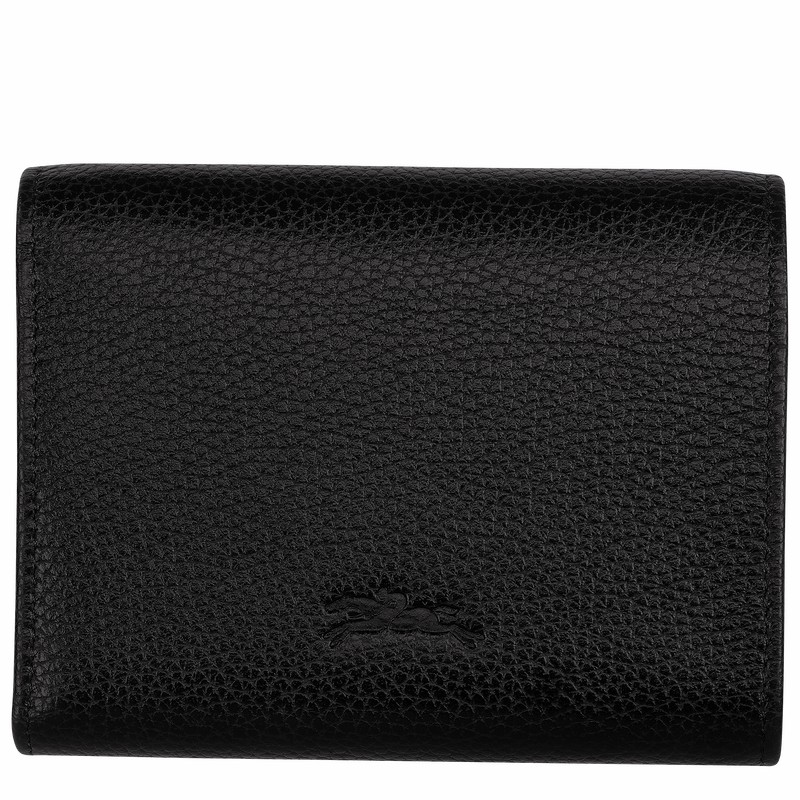 Longchamp Le FOULONNÉ Wallet - Leather Black | ENSP86120