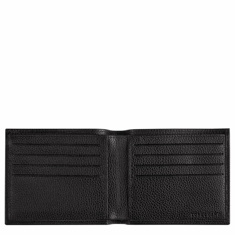 Longchamp Le FOULONNÉ Wallet - Leather Black | DXRO65397