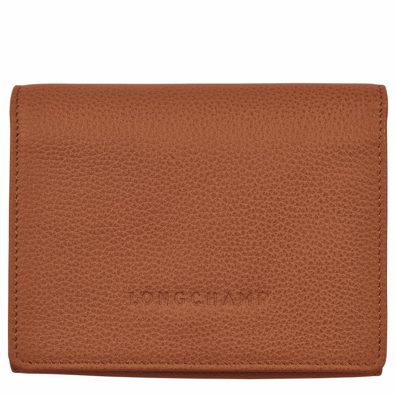 Longchamp Le FOULONNÉ Wallet - Leather Caramel | TGSV98751