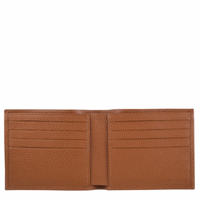 Longchamp Le FOULONNÉ Wallet - Leather Caramel | SDYP52483