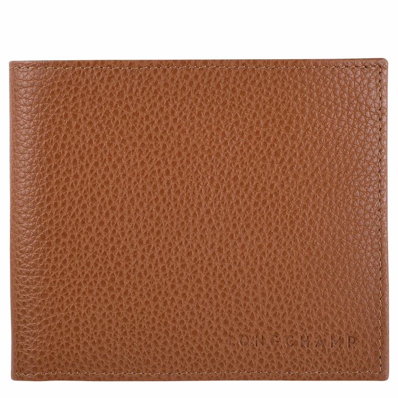 Longchamp Le FOULONNÉ Wallet - Leather Caramel | SDYP52483