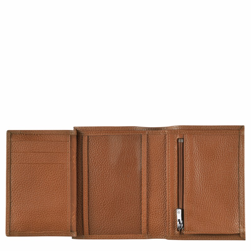 Longchamp Le FOULONNÉ Wallet - Leather Caramel | FQJK75916