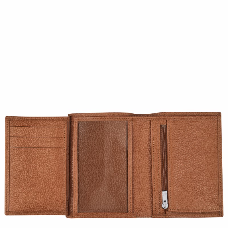 Longchamp Le FOULONNÉ Wallet - Leather Caramel | FQJK75916