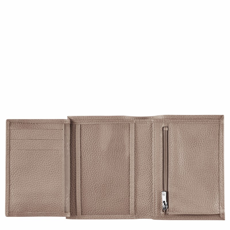 Longchamp Le FOULONNÉ Wallet - Leather Grey | ZWMD53621