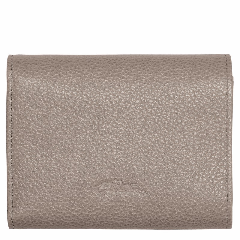 Longchamp Le FOULONNÉ Wallet - Leather Grey | CVBD36742