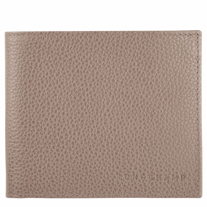 Longchamp Le FOULONNÉ Wallet - Leather Grey | ETZO35970