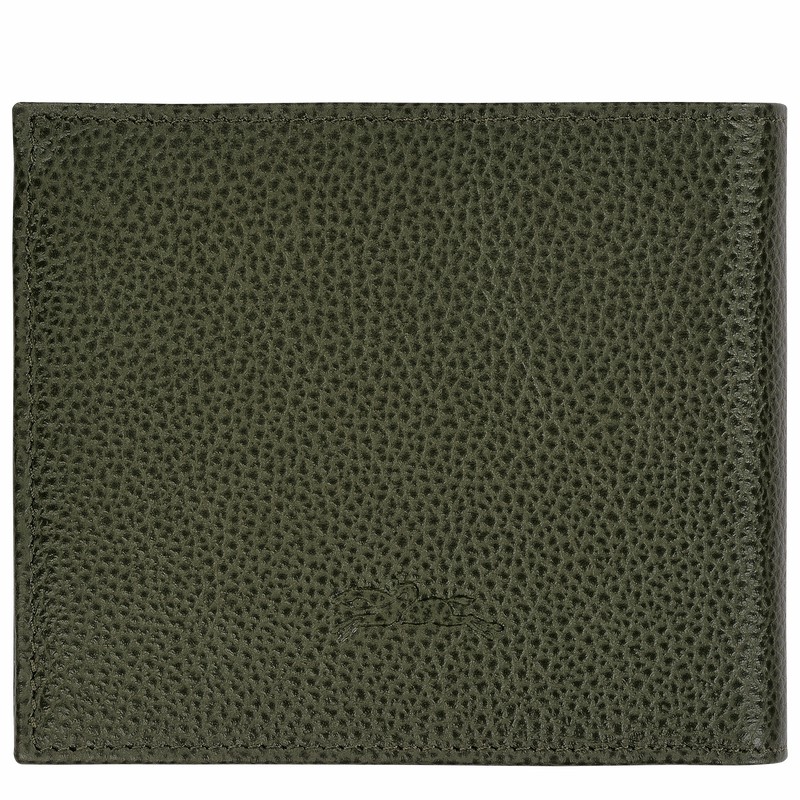 Longchamp Le FOULONNÉ Wallet - Leather Khaki | NDMY13498