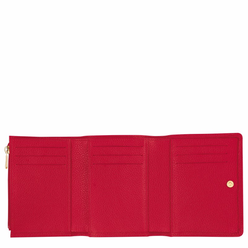 Longchamp Le FOULONNÉ Wallet - Leather Red | ZJGW07563