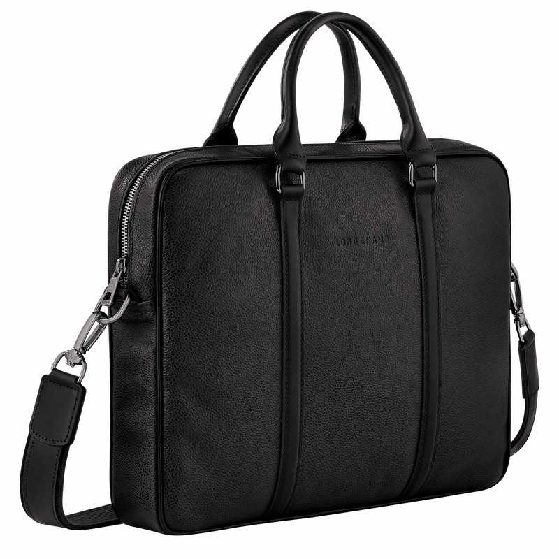 Longchamp Le FOULONNÉ XS Briefcase - Leather Black | OLEX48071