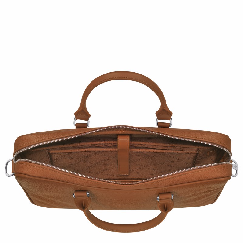 Longchamp Le FOULONNÉ XS Briefcase - Leather Caramel | YHLK50471