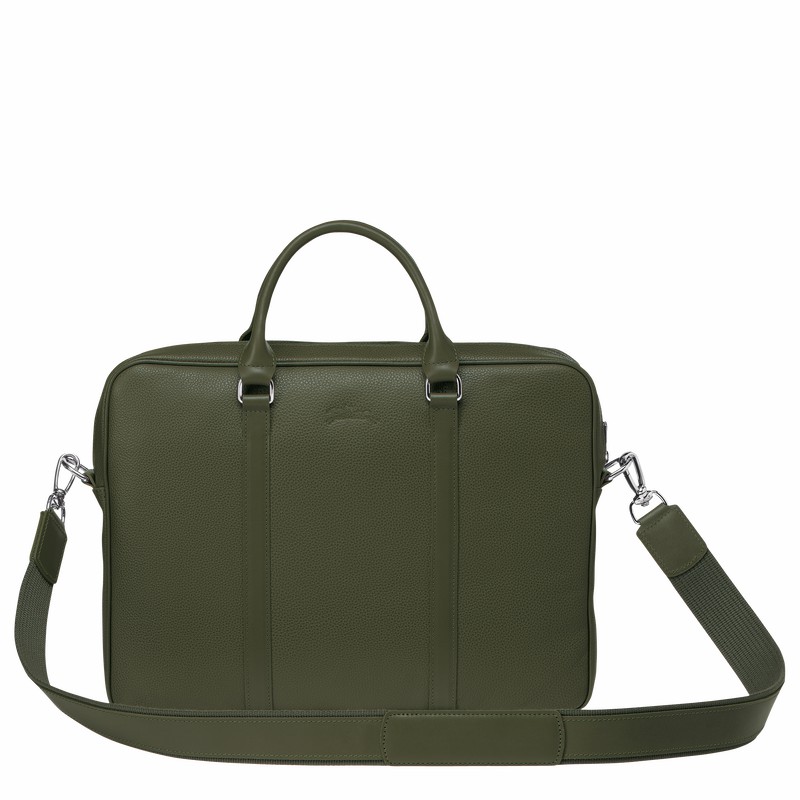 Longchamp Le FOULONNÉ XS Briefcase - Leather Khaki | HWAR28497