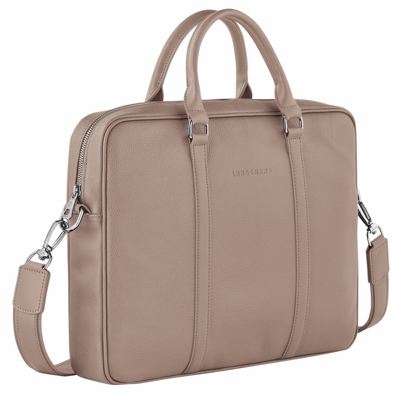 Longchamp Le FOULONNÉ XS Briefcase - Leather Grey | QOJK32086