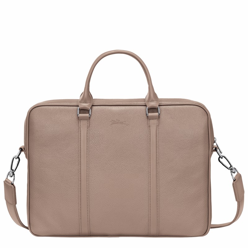 Longchamp Le FOULONNÉ XS Briefcase - Leather Grey | QOJK32086