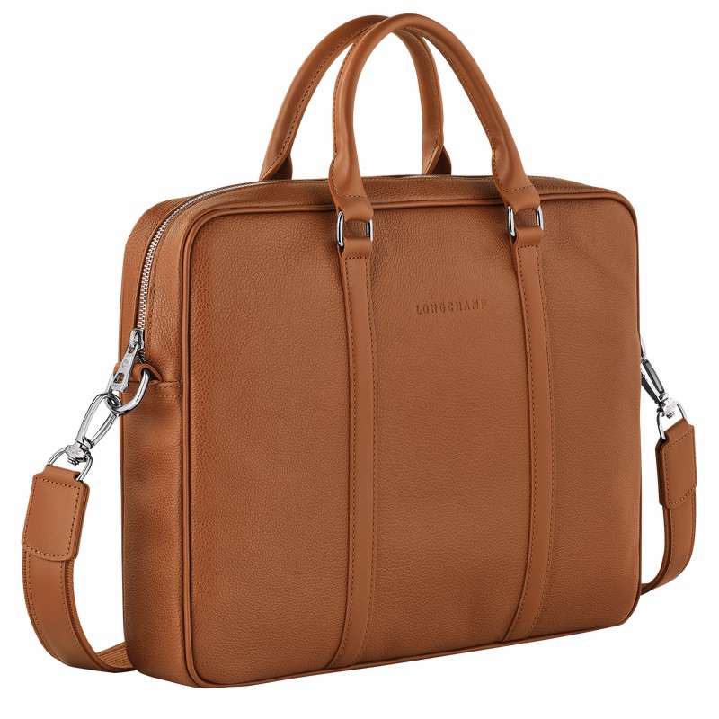 Longchamp Le FOULONNÉ XS Briefcase - Leather Caramel | YWLN67324