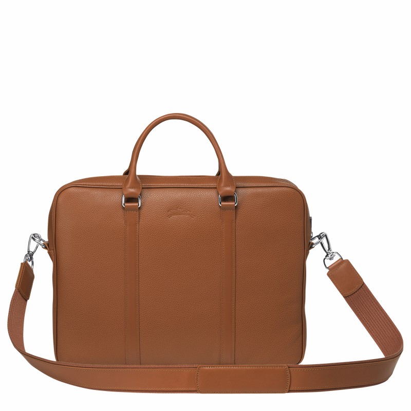 Longchamp Le FOULONNÉ XS Briefcase - Leather Caramel | YWLN67324