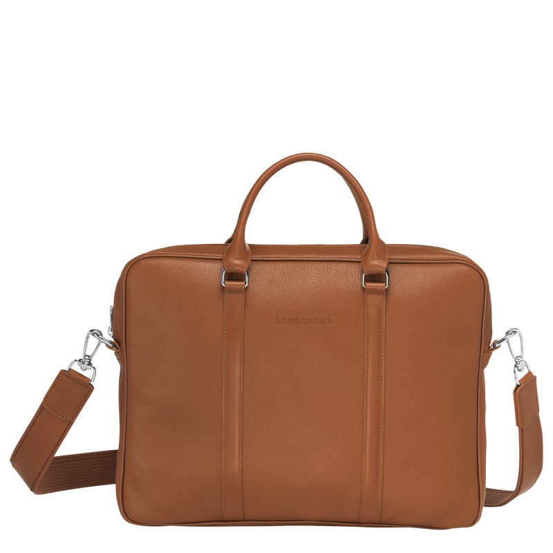 Longchamp Le FOULONNÉ XS Briefcase - Leather Caramel | YWLN67324