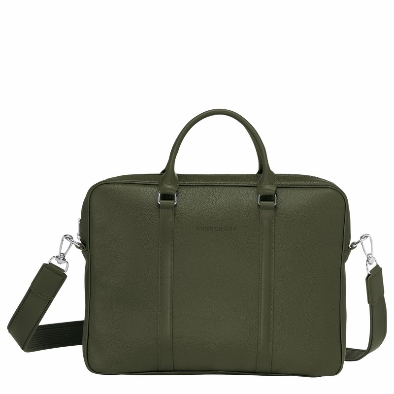 Longchamp Le FOULONNÉ XS Briefcase - Leather Khaki | CRFJ32567