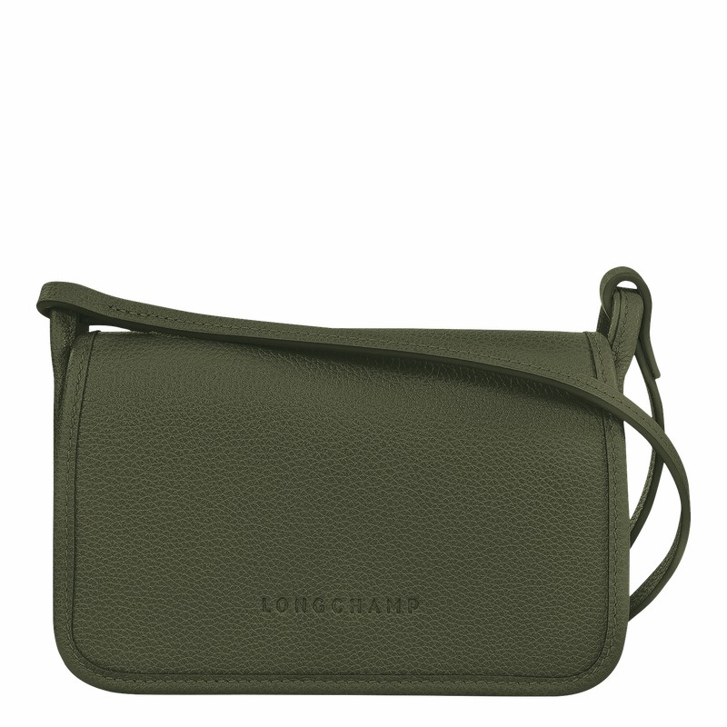 Longchamp Le FOULONNÉ XS Clutch - Leather Khaki | GJVF28015