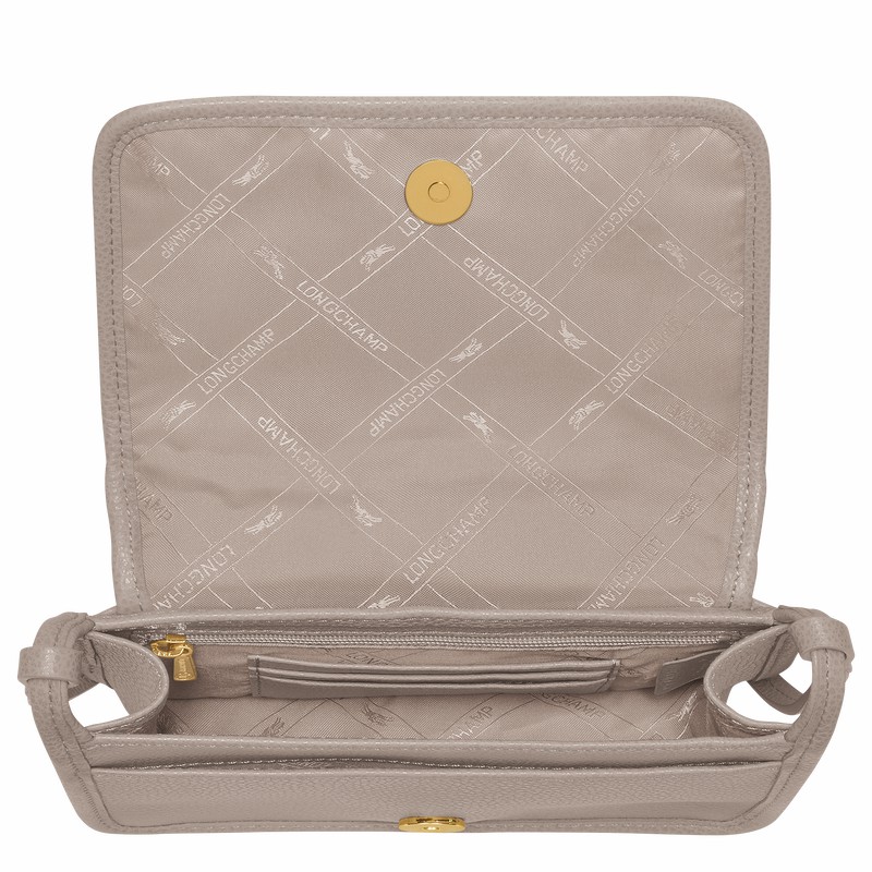 Longchamp Le FOULONNÉ XS Clutch - Leather Grey | GLAT40236