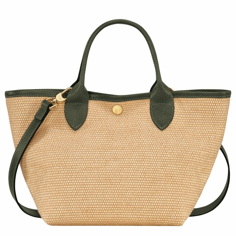 Longchamp Le Panier Pliage S Basket bag - Canvas Khaki | BTDH14698