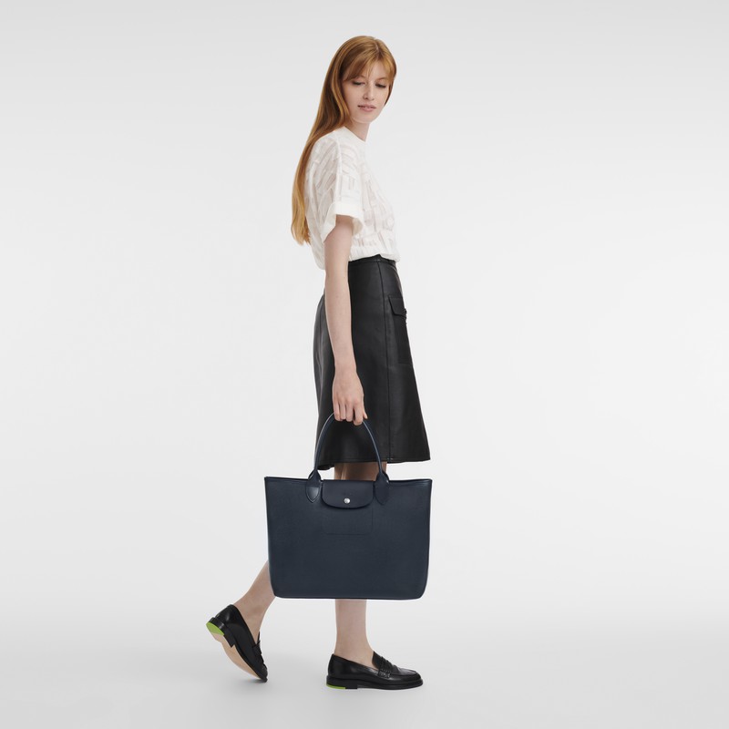 Longchamp Le Pliage City L Tote bag - Canvas Navy | ATOM96152