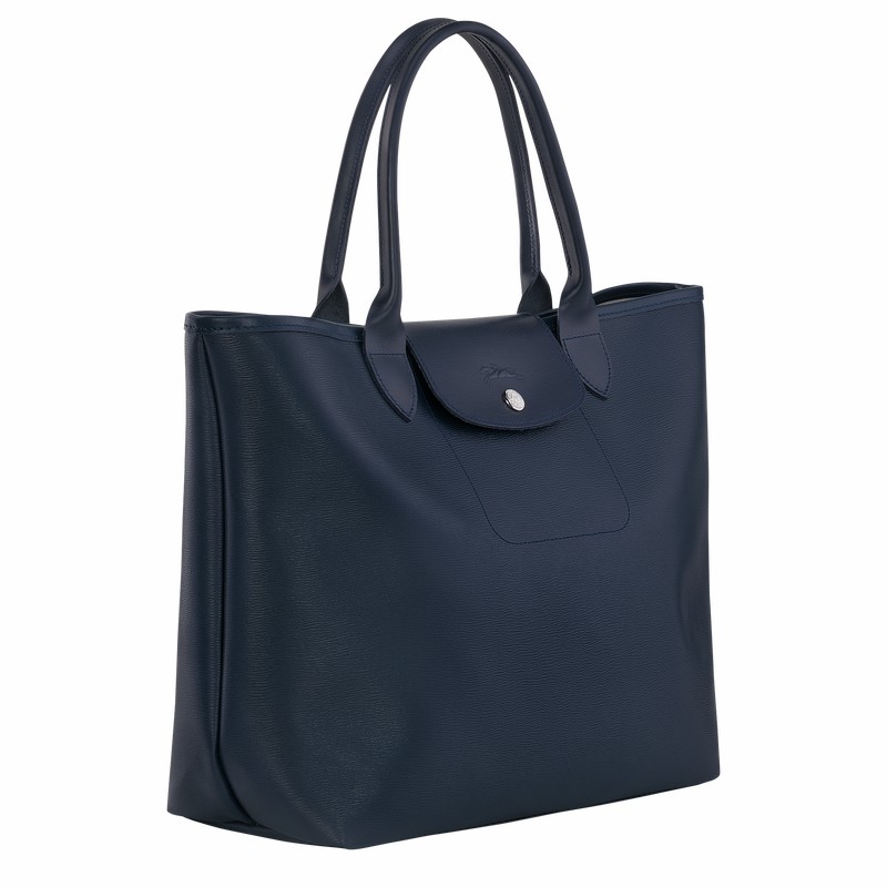 Longchamp Le Pliage City L Tote bag - Canvas Navy | ATOM96152