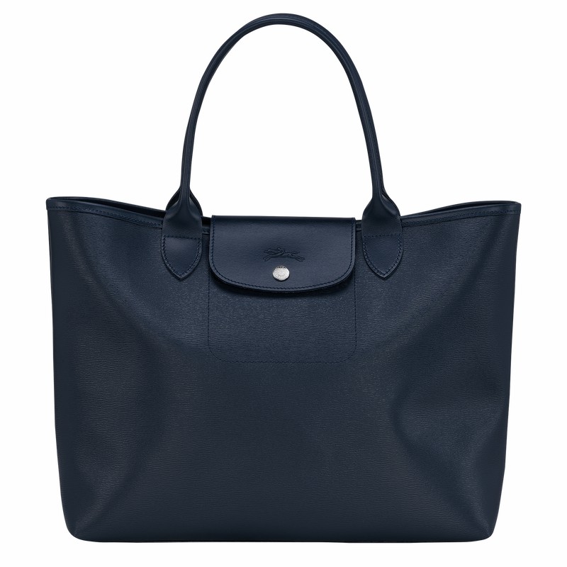 Longchamp Le Pliage City L Tote bag - Canvas Navy | ATOM96152