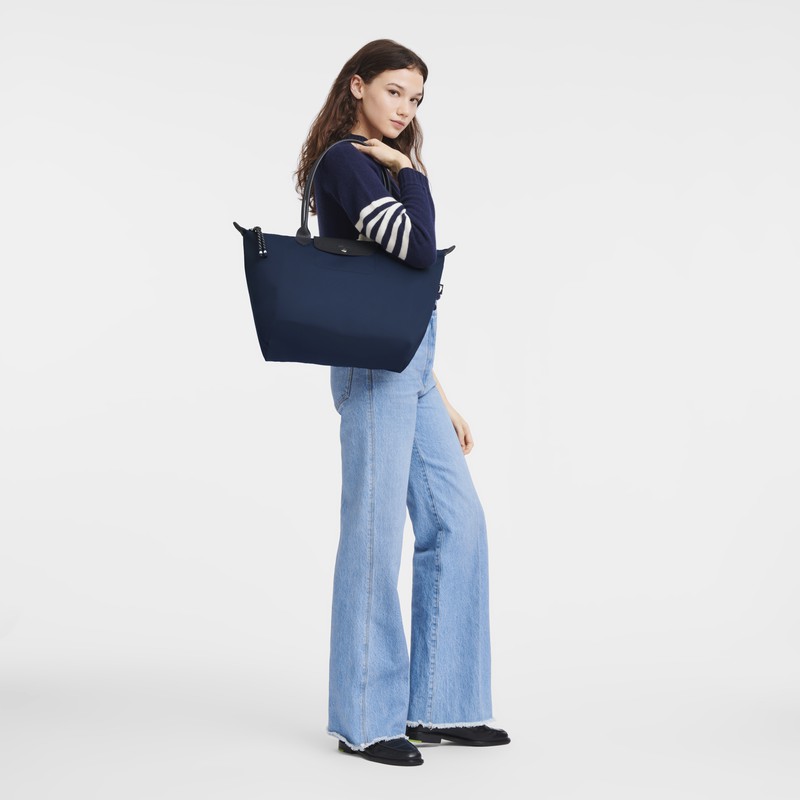 Longchamp Le Pliage Energy L Tote bag - Recycled canvas Navy | QCZR36507