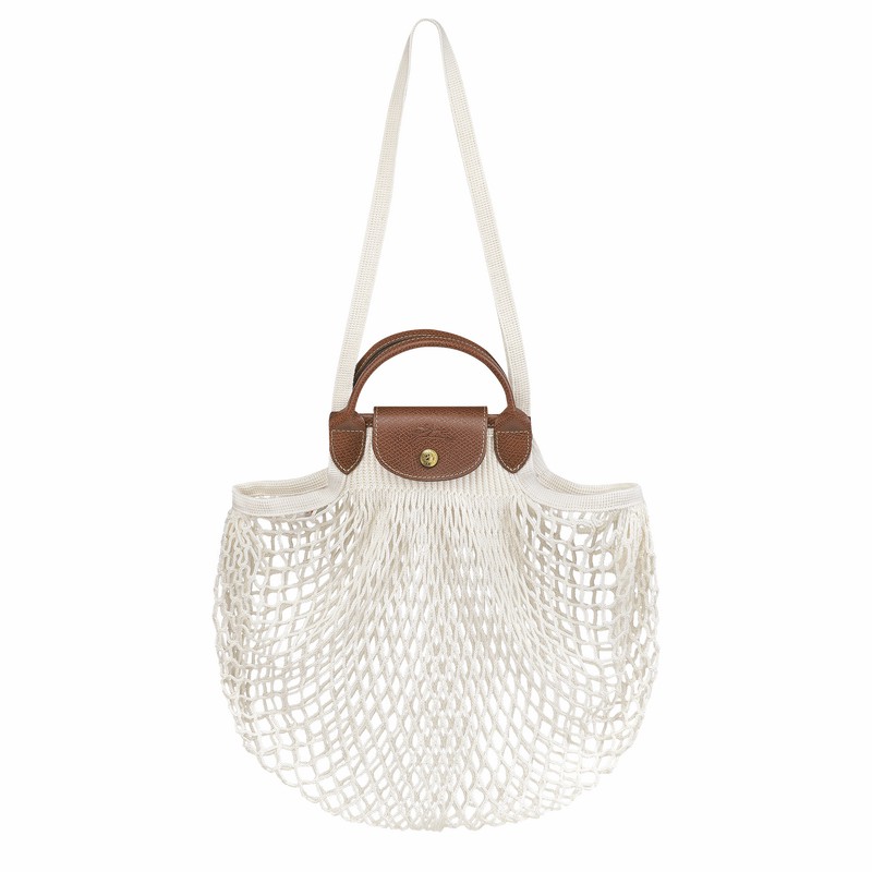 Longchamp Le Pliage Filet L Mesh bag - Canvas White | NROB21083