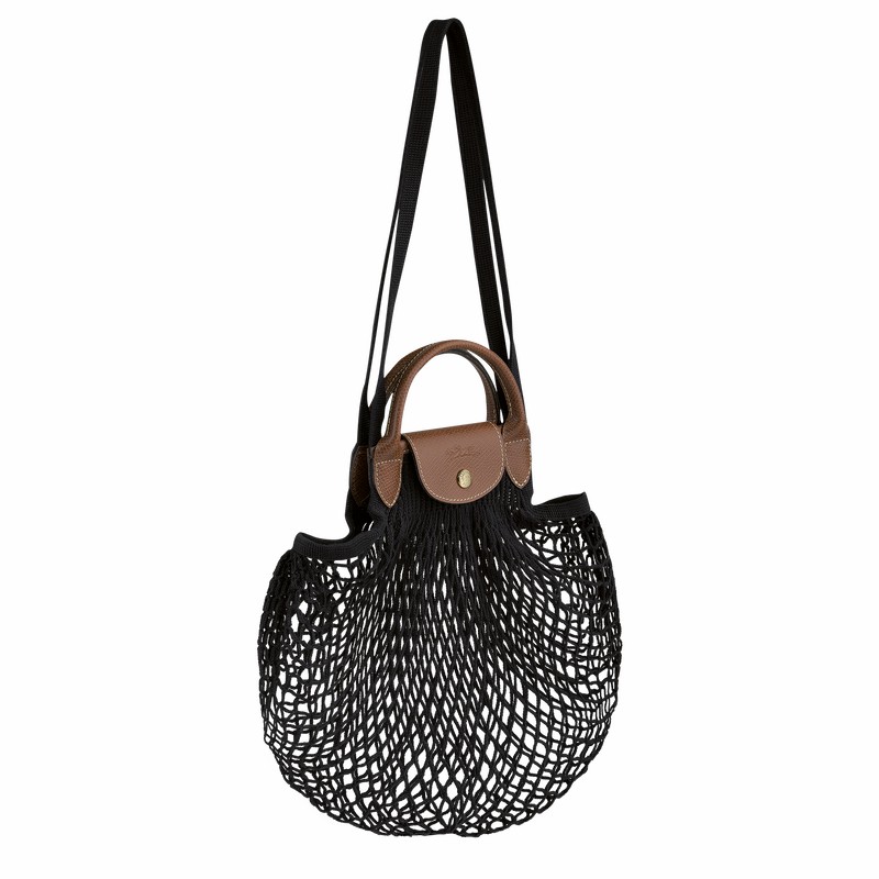 Longchamp Le Pliage Filet L Mesh bag - Canvas Black | CIFA25486