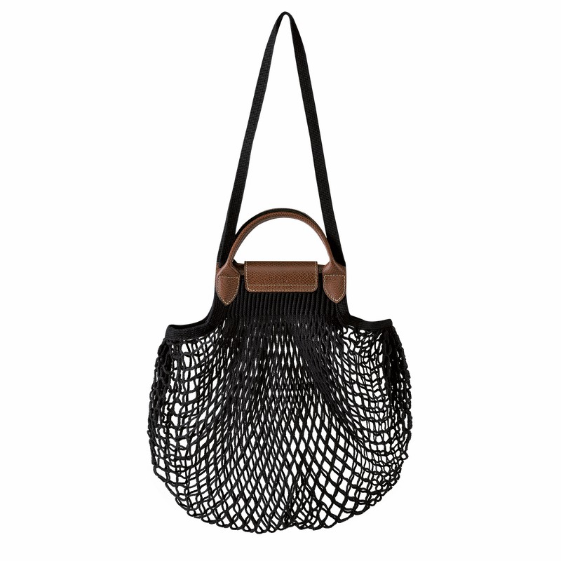 Longchamp Le Pliage Filet L Mesh bag - Canvas Black | CIFA25486