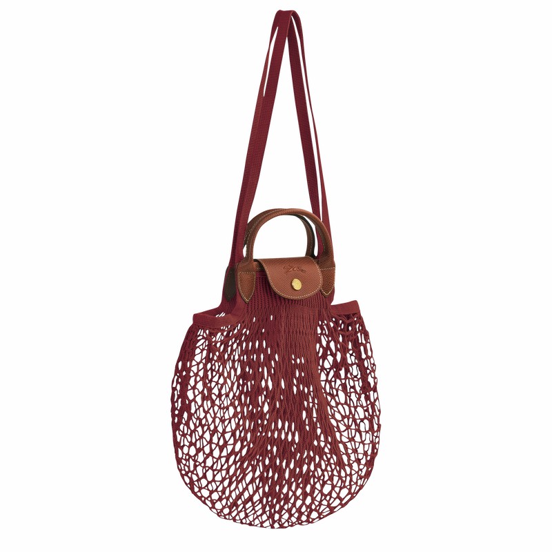 Longchamp Le Pliage Filet L Mesh bag - Canvas Fuchsia | LCQW41023