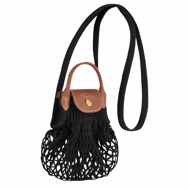 Longchamp Le Pliage Filet XS Mesh bag - Canvas Black | UXFD35920