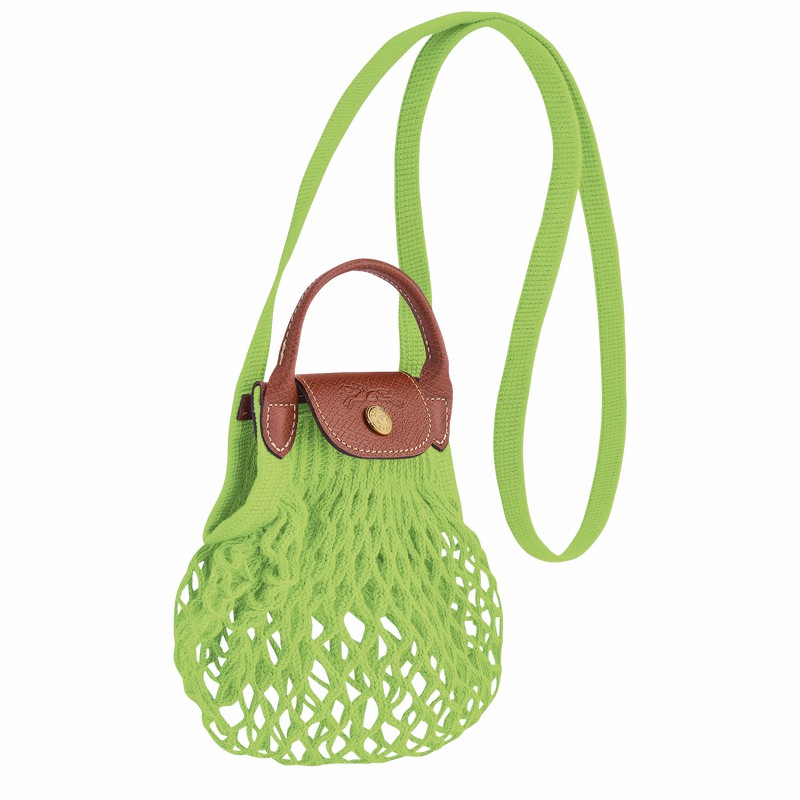 Longchamp Le Pliage Filet XS Mesh bag - Canvas Green Light | GUZX45620