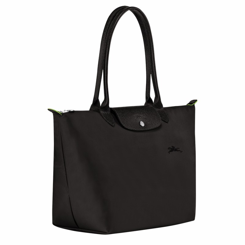 Longchamp Le Pliage Green L Tote bag - Recycled canvas Black | DSZT95017