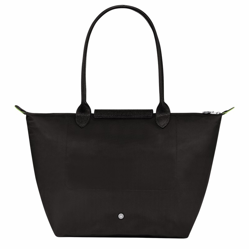 Longchamp Le Pliage Green L Tote bag - Recycled canvas Black | DSZT95017