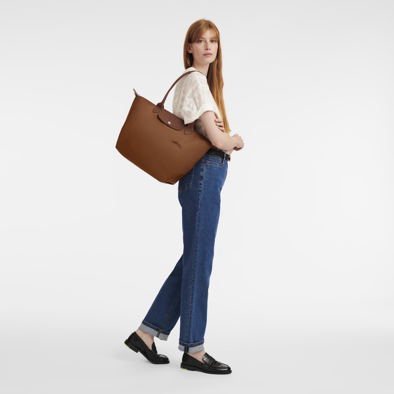 Longchamp Le Pliage Green L Tote bag - Recycled canvas Brown | JZNM73915