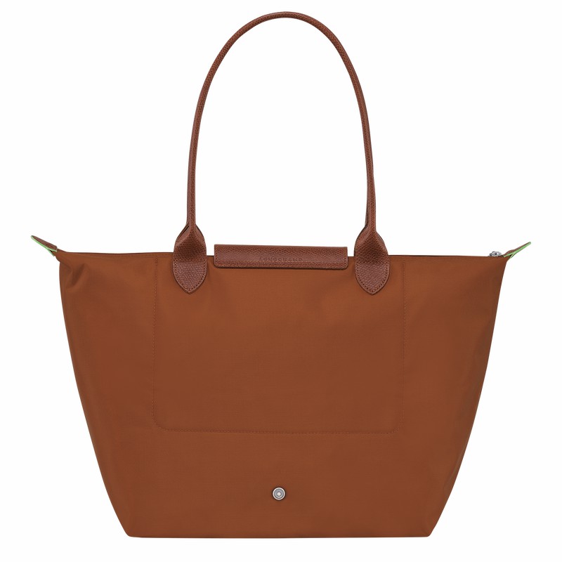 Longchamp Le Pliage Green L Tote bag - Recycled canvas Brown | JZNM73915