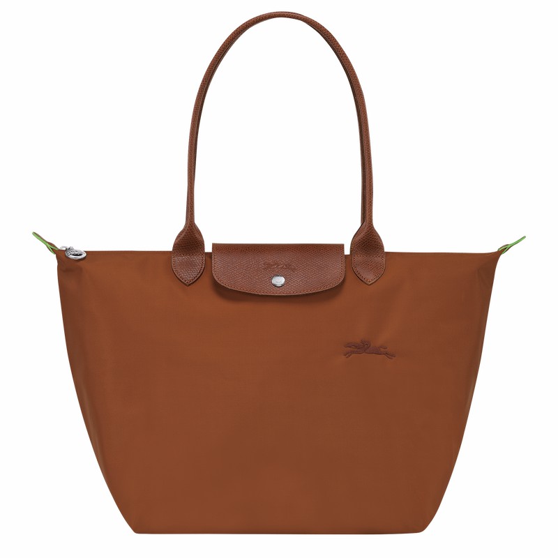 Longchamp Le Pliage Green L Tote bag - Recycled canvas Brown | JZNM73915