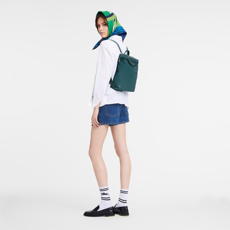 Longchamp Le Pliage Green M Backpack - Recycled canvas Peacock | JTLX18204