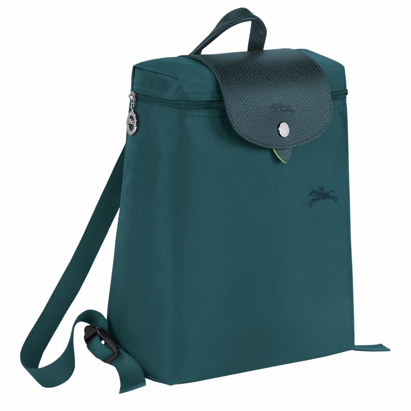 Longchamp Le Pliage Green M Backpack - Recycled canvas Peacock | JTLX18204