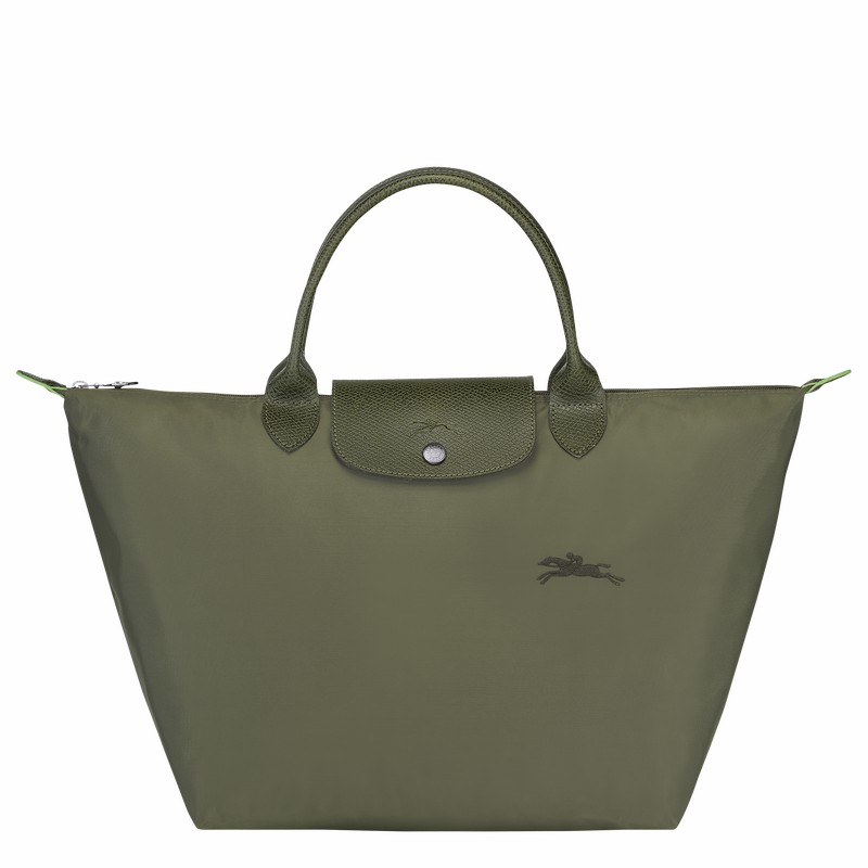 Longchamp Le Pliage Green M Handbag - Recycled canvas Green | MCOU92183