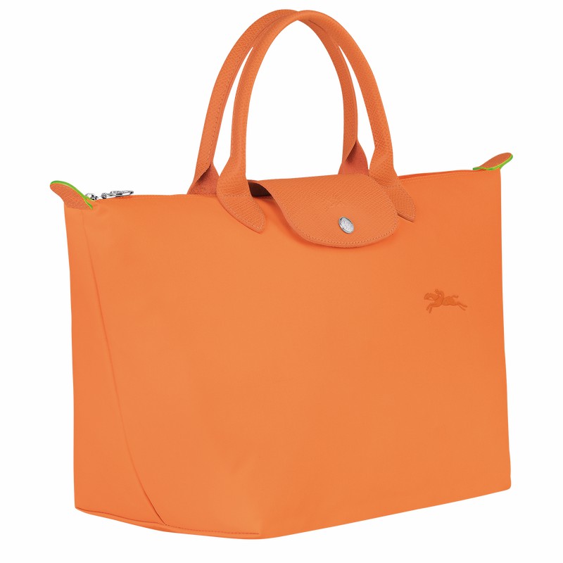 Longchamp Le Pliage Green M Handbag - Recycled canvas Orange | GLQT37961